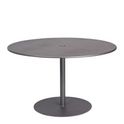 48" Iron Pedestal Base Round Dining Umbrella Table