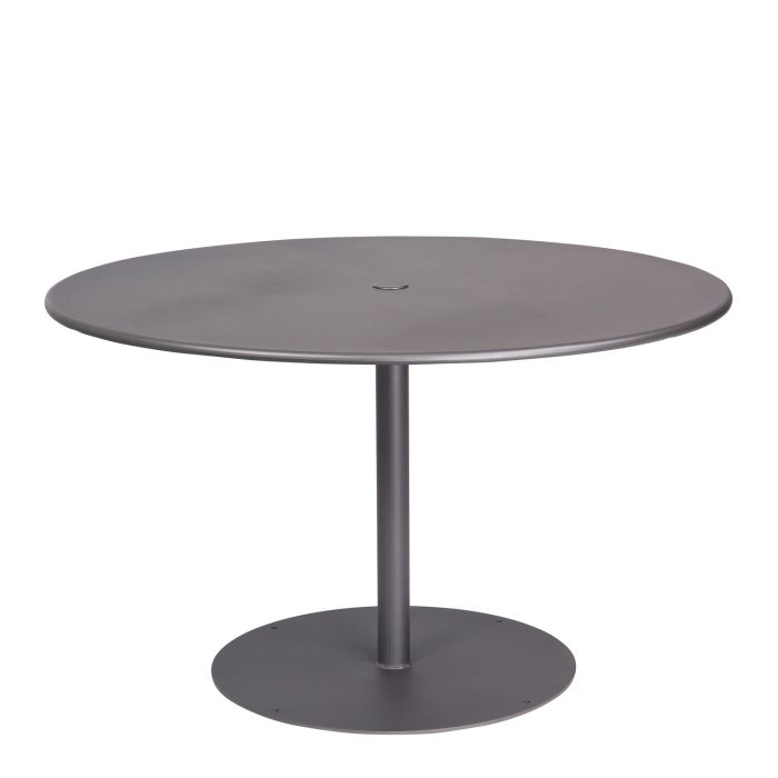 48" Iron Pedestal Base Round Dining Umbrella Table