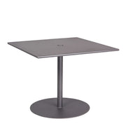 36" Iron Pedestal Base Square Dining Umbrella Table