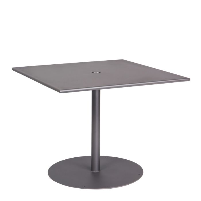 36" Iron Pedestal Base Square Dining Umbrella Table