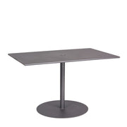 48" x 30" Iron Pedestal Base Rectangular Dining Umbrella Table