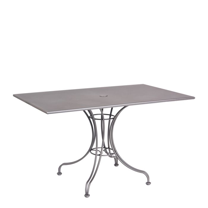 48" x 30" Iron Universal Rectangular Dining Umbrella Table