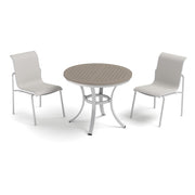 Orso 3-Piece 36" Cafe Bistro Table & Side Chairs Set - Flint - Vintage Tekwood Top - Fog Sling
