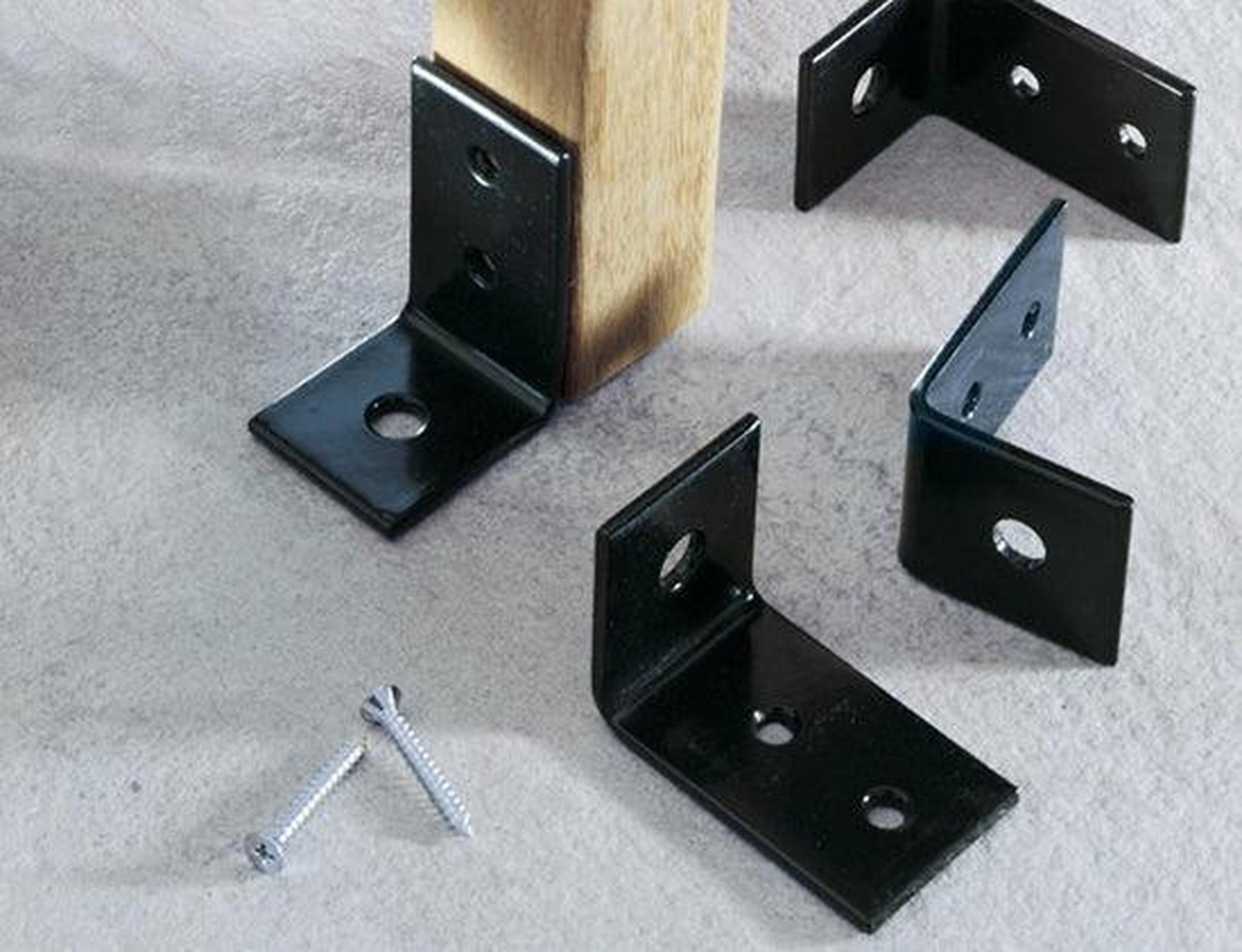 Black Powder-Coated Bench Anchors - Set Of 4