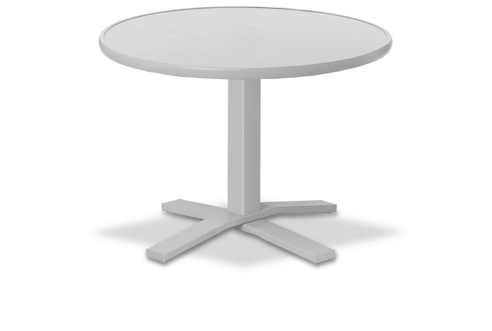 -Telescope Casual-30" Round Hammered MGP Table Top w/ Pedestal Base - Dining Height-Pangaea Patio