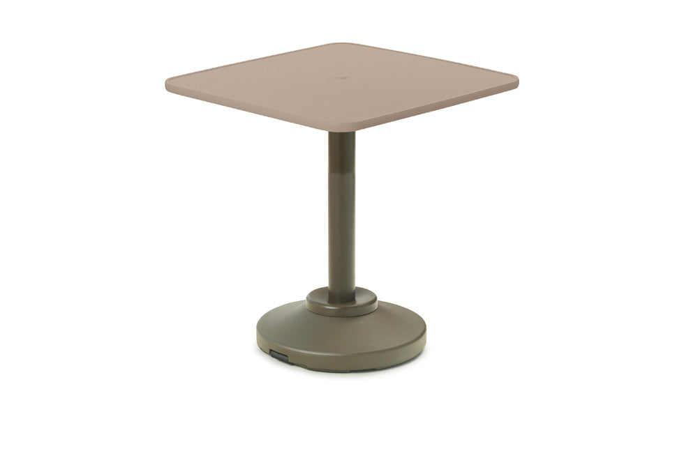 -Telescope Casual-36" Square Hammered MGP Table Top w/ 80lb Pedestal Base - Balcony Height-Pangaea Patio