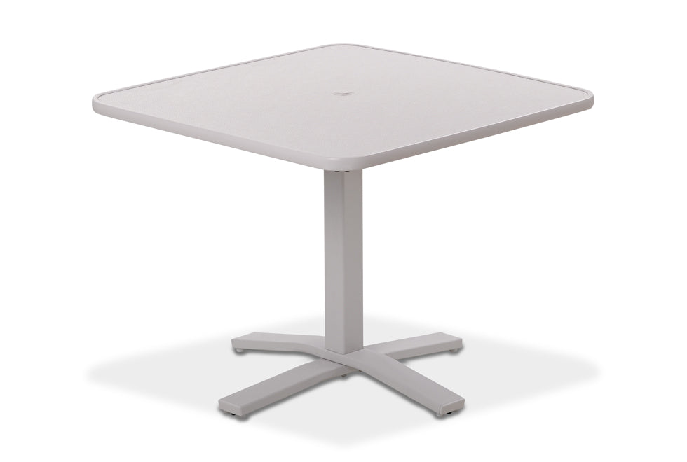 -Telescope Casual-36" Square Hammered MGP Table Top w/ Pedestal Base - Dining Height-Pangaea Patio