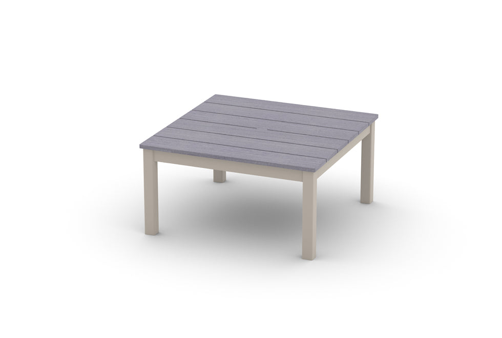 -Telescope Casual-36" Square Rustic Polymer Table Top w/ Parsons Legs - Coffee Height-Pangaea Patio