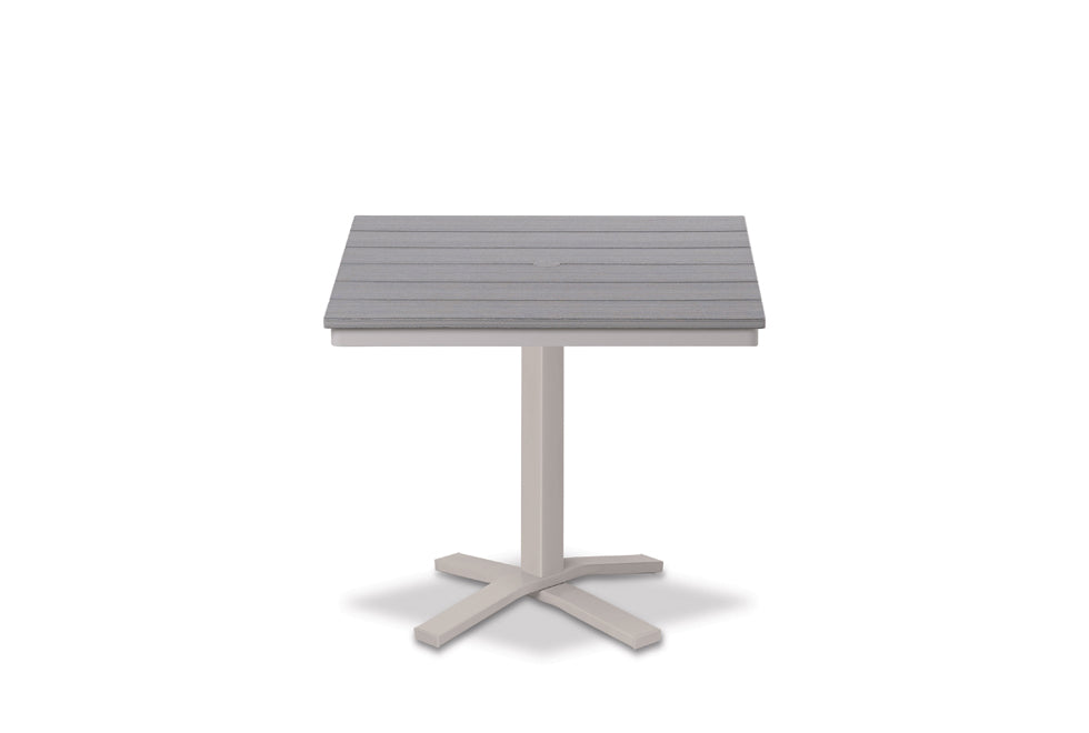 -Telescope Casual-36" Square Rustic Polymer Table Top w/ Pedestal Base - Balcony Height-Pangaea Patio