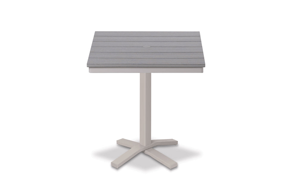 -Telescope Casual-36" Square Rustic Polymer Table Top w/ Pedestal Base - Bar Height-Pangaea Patio