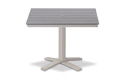 -Telescope Casual-36" Square Rustic Polymer Table Top w/ Pedestal Base - Dining Height-Pangaea Patio