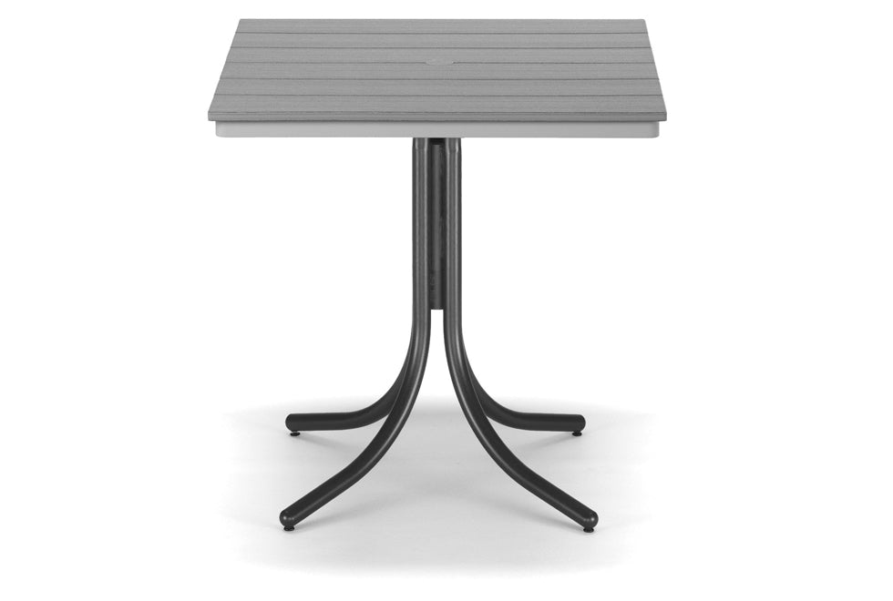 -Telescope Casual-36" Square Rustic Polymer Table Top w/ Standard Legs - Bar Height-Pangaea Patio