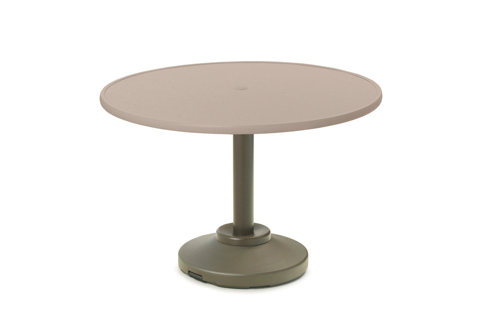 -Telescope Casual-42" Round Hammered MGP Table Top w/ 80lb Pedestal Base - Dining Height-Pangaea Patio