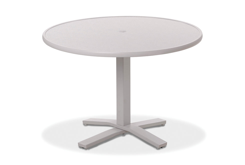 -Telescope Casual-42" Round Hammered MGP Table Top w/ Pedestal Base - Dining Height-Pangaea Patio