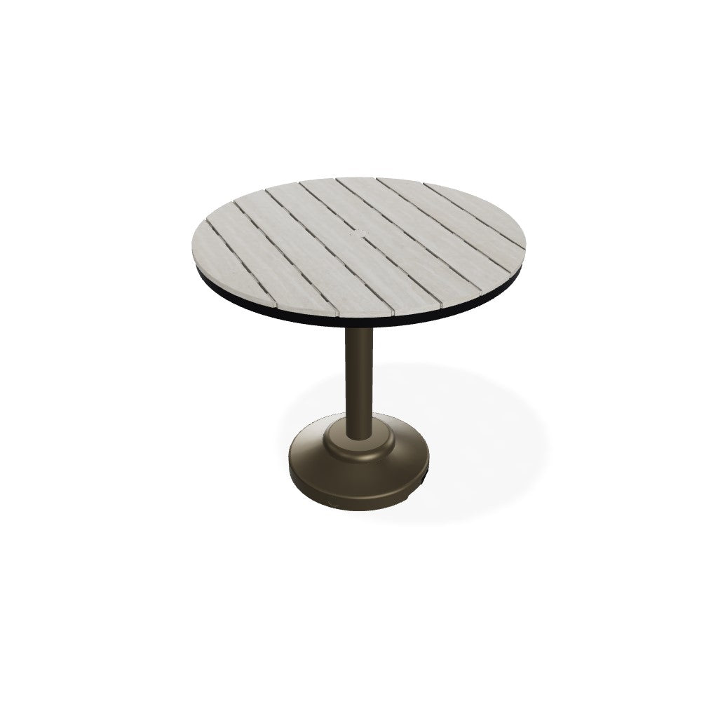 TCT12R3P2-Telescope Casual-42" Round Rustic Table Top w/ 80lb Pedestal Base - Balcony Height-Pangaea Patio