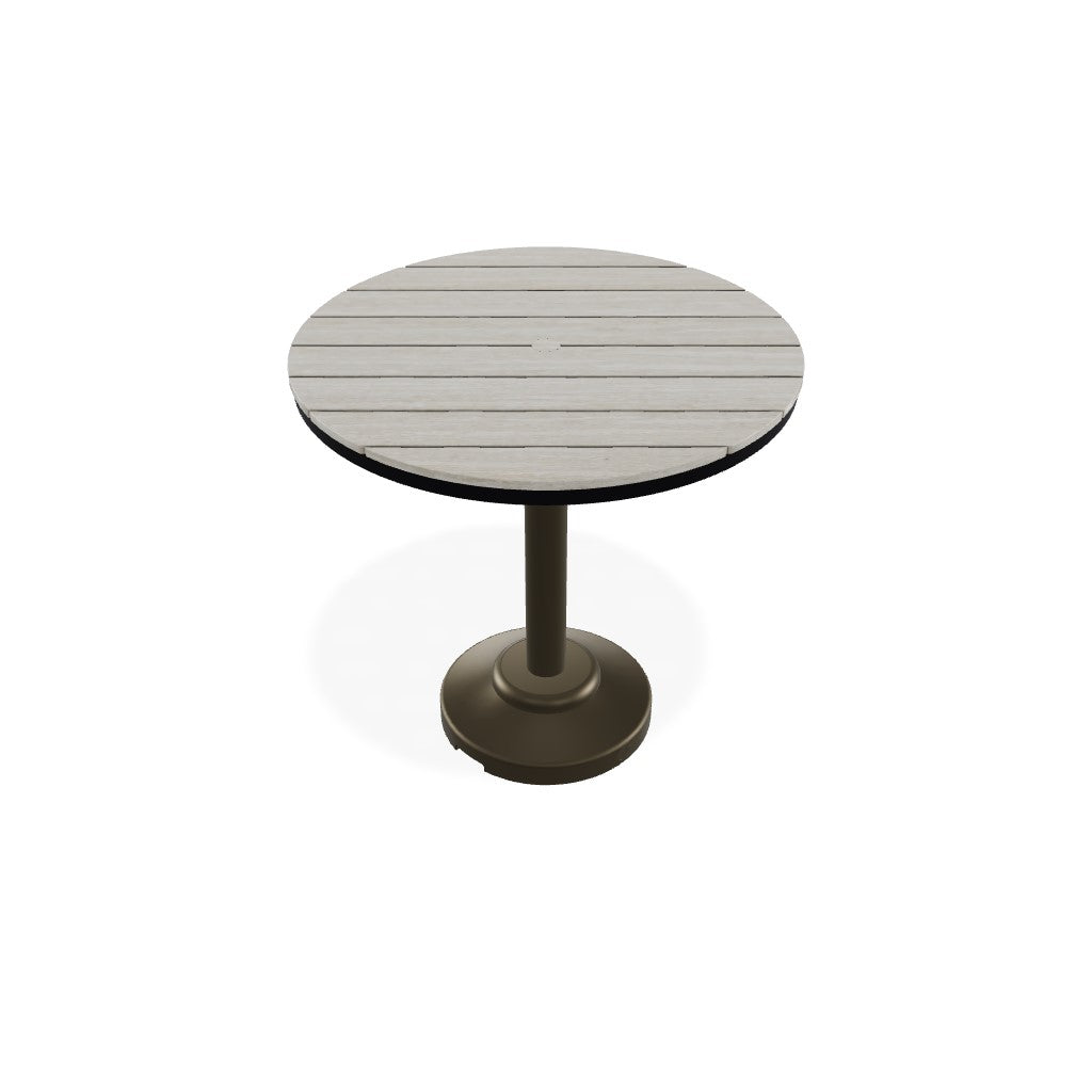 -Telescope Casual-42" Round Rustic Table Top w/ 80lb Pedestal Base - Bar Height-Pangaea Patio
