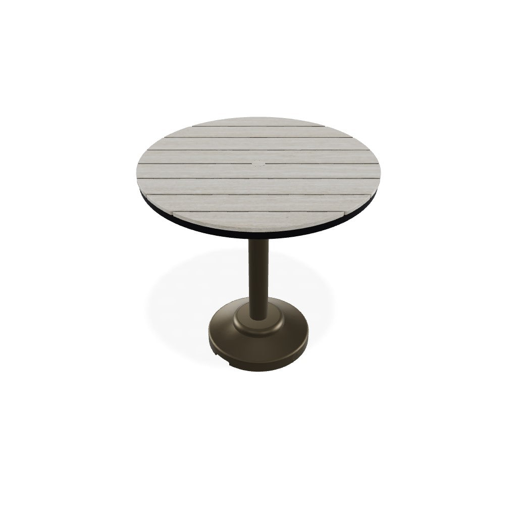 TCT12R4P2-Telescope Casual-42" Round Rustic Table Top w/ 80lb Pedestal Base - Bar Height-Pangaea Patio