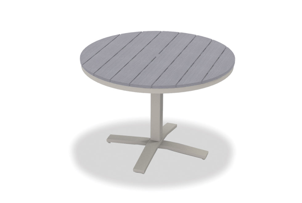 -Telescope Casual-42" Round Rustic Table Top w/ Pedestal Base - Dining Height-Pangaea Patio