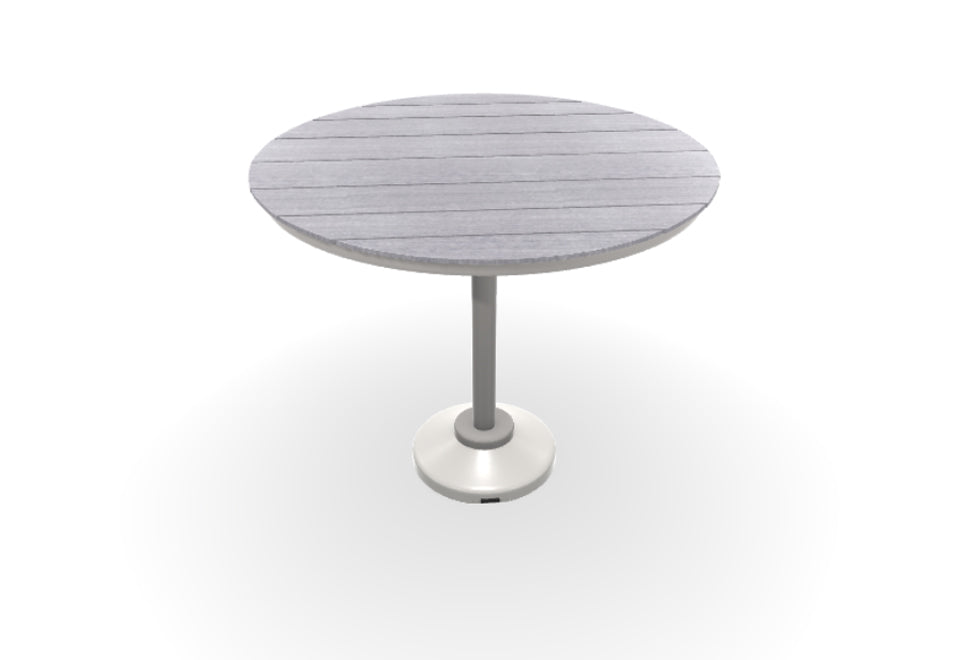 -Telescope Casual-48" Round Rustic Table Top w/ 120LB Pedestal Base - Bar Height-Pangaea Patio