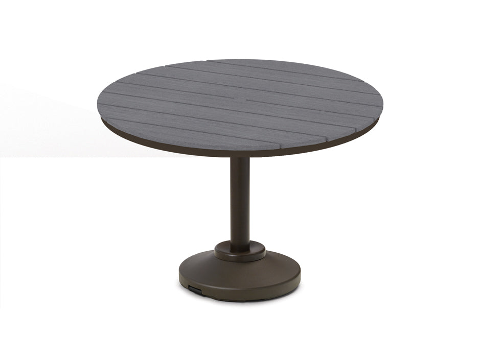 TCTM8R2P5-Telescope Casual-48" Round Rustic Table Top w/ 120LB Pedestal Base - Dining Height-Pangaea Patio