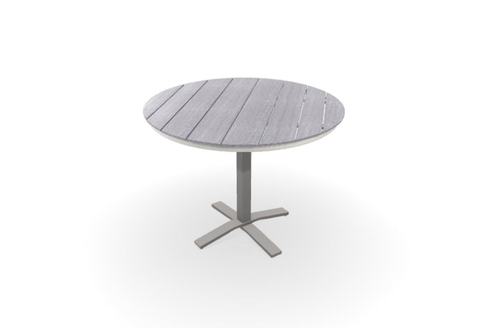 -Telescope Casual-48" Round Rustic Table Top w/ Pedestal Base - Balcony Height-Pangaea Patio