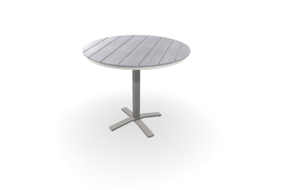 TCTM8R4X2-Telescope Casual-48" Round Rustic Table Top w/ Pedestal Base - Bar Height-Pangaea Patio