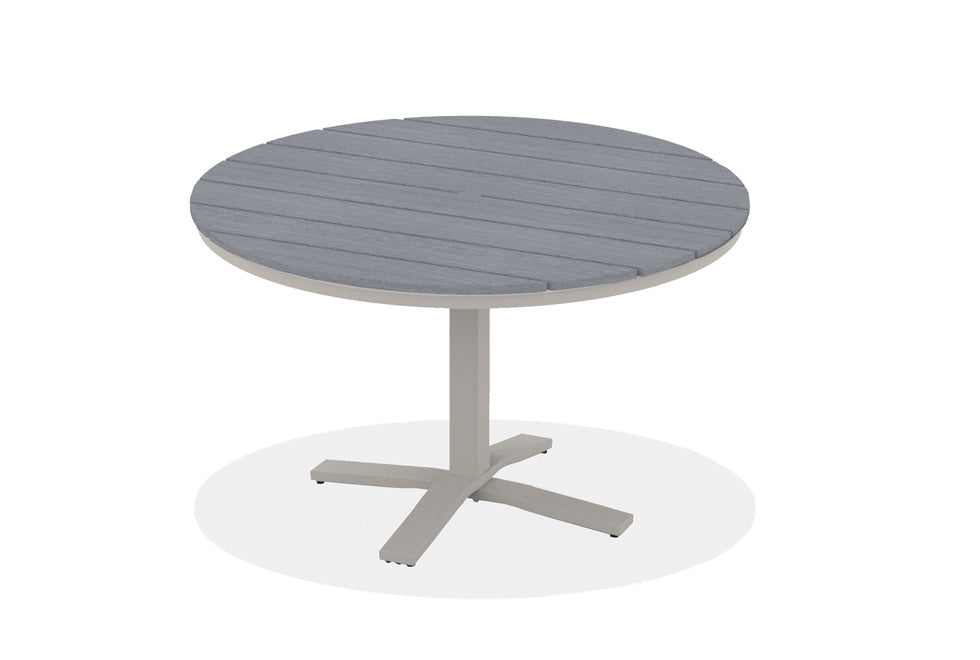 -Telescope Casual-48" Round Rustic Table Top w/ Pedestal Base - Dining Height-Pangaea Patio