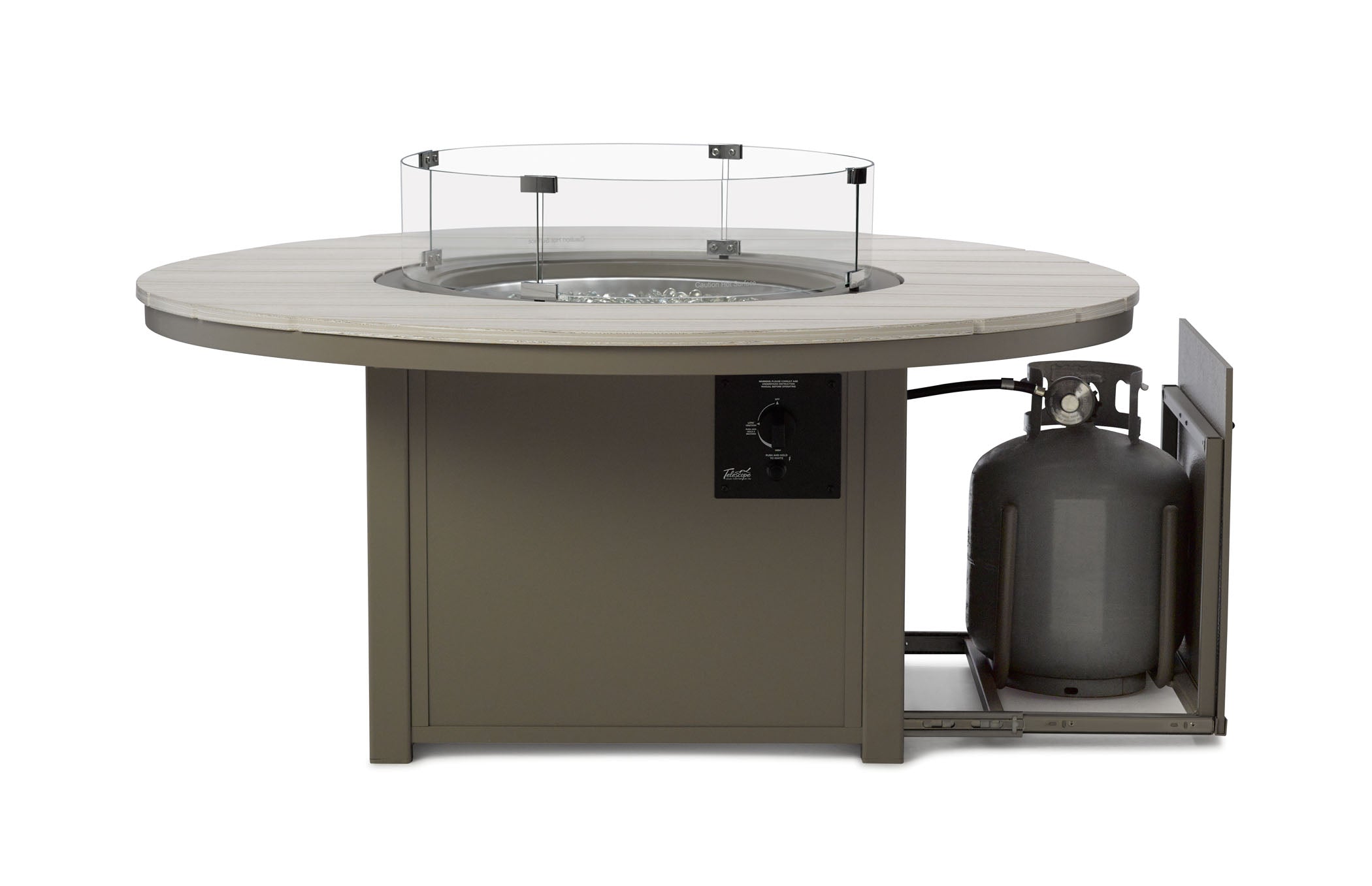 -Telescope Casual-54" Round Chat Height Rustic Fire Table-Pangaea Patio