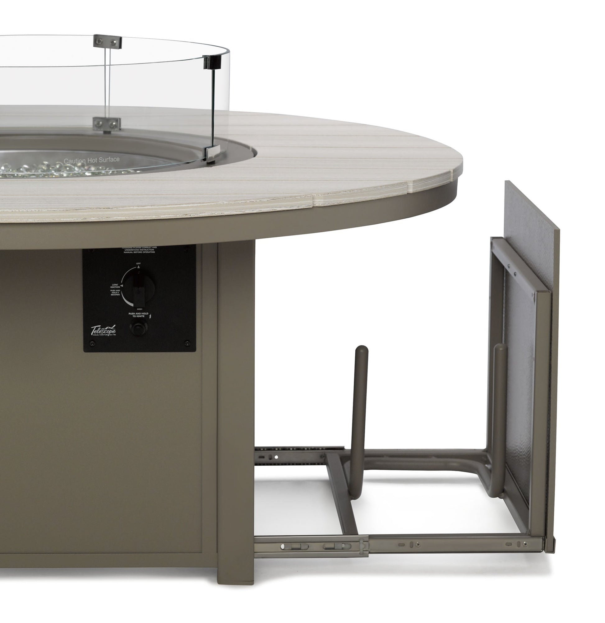 -Telescope Casual-54" Round Chat Height Rustic Fire Table-Pangaea Patio