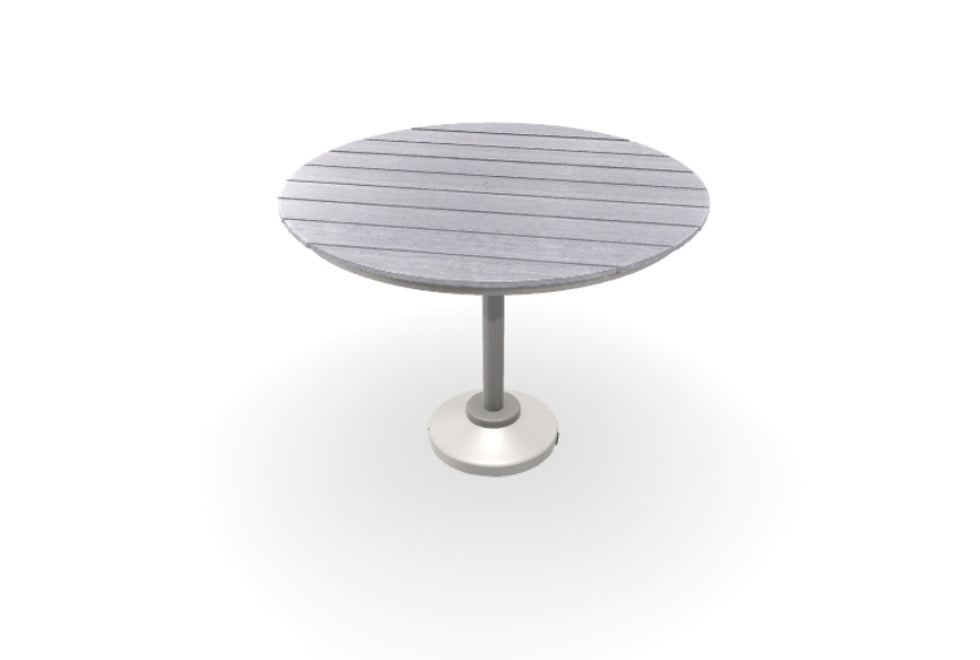 -Telescope Casual-54" Round Rustic Table Top w/ 120LB Pedestal Base - Balcony Height-Pangaea Patio
