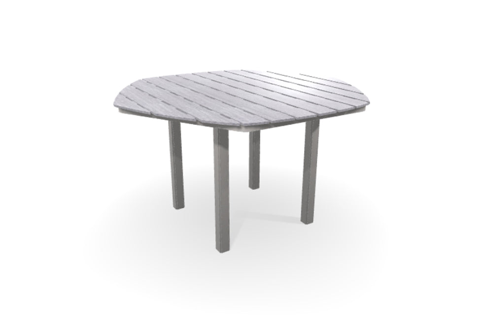 TCTM0R3M0-Telescope Casual-62" Hexagonal Rustic Table Top w/ Parsons Legs - Balcony Height-Pangaea Patio