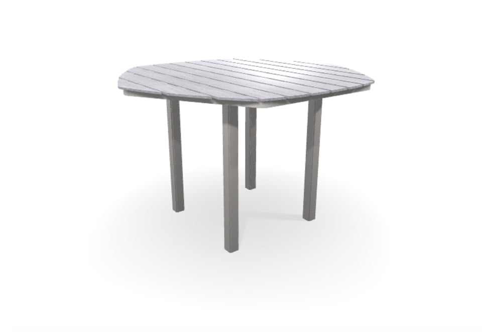 -Telescope Casual-62" Hexagonal Rustic Table Top w/ Parsons Legs - Bar Height-Pangaea Patio