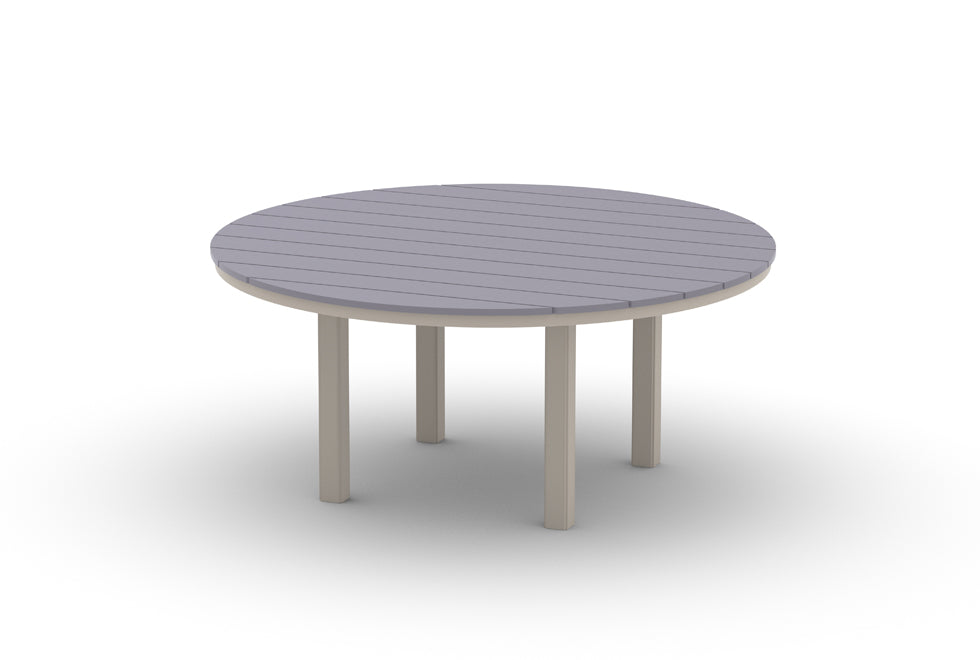 TCTM4R2M0-Telescope Casual-64" Round Rustic Table Top w/ Parsons Legs - Dining Height-Pangaea Patio