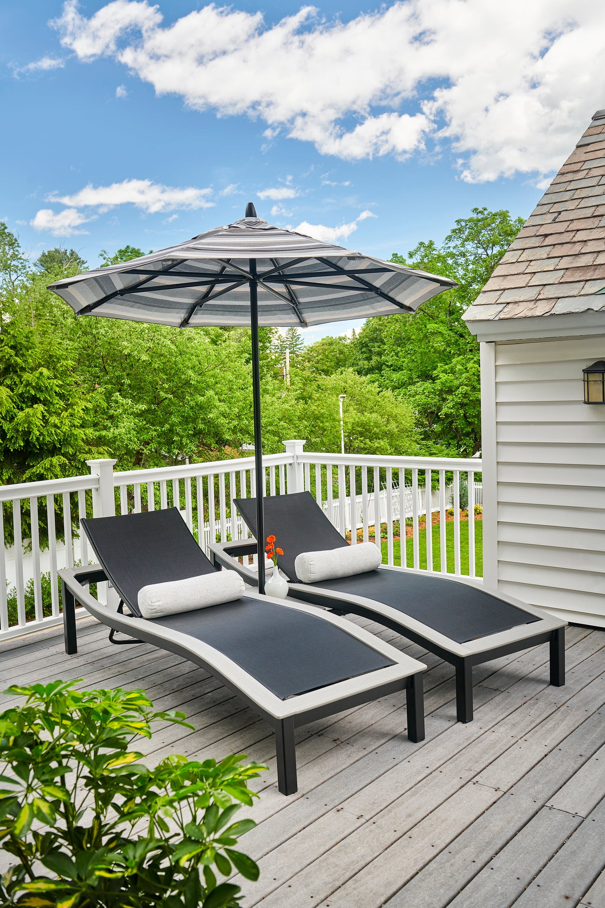 -Telescope Casual-Bazza Sling Add-on Chaise Table w/ Umbrella Hole-Pangaea Patio