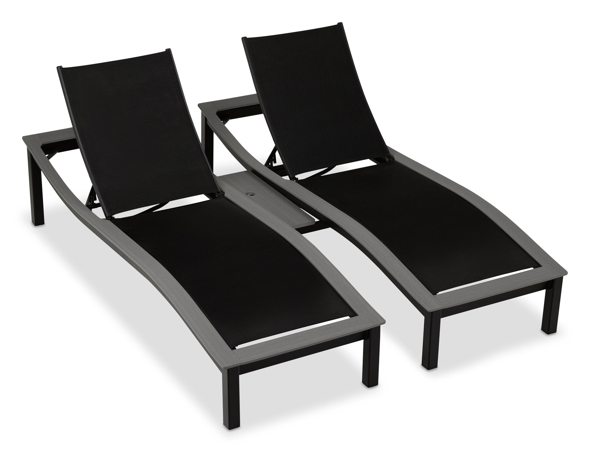 -Telescope Casual-Bazza Sling Add-on Chaise Table w/ Umbrella Hole-Pangaea Patio