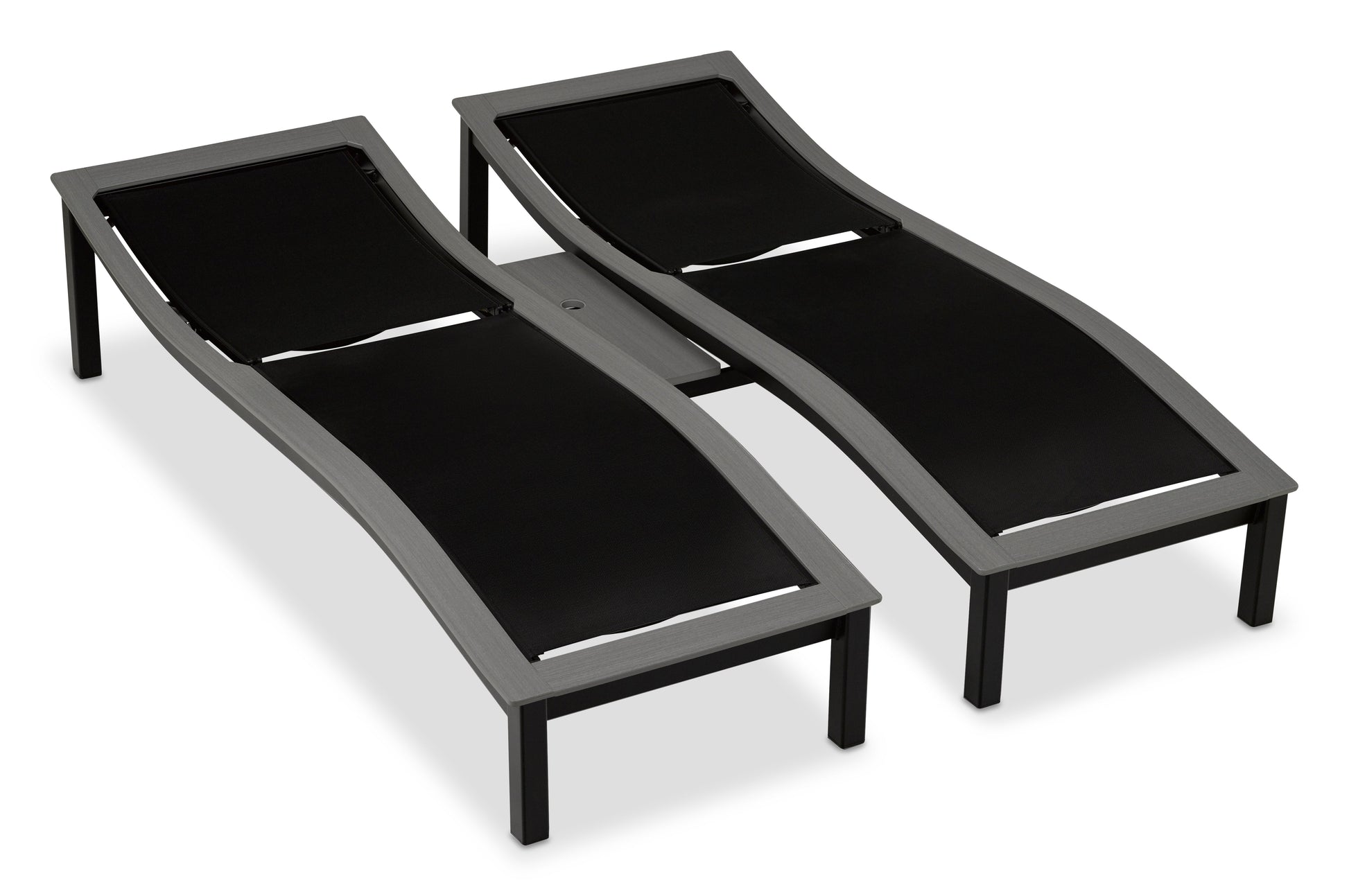 -Telescope Casual-Bazza Sling Add-on Chaise Table w/ Umbrella Hole-Pangaea Patio