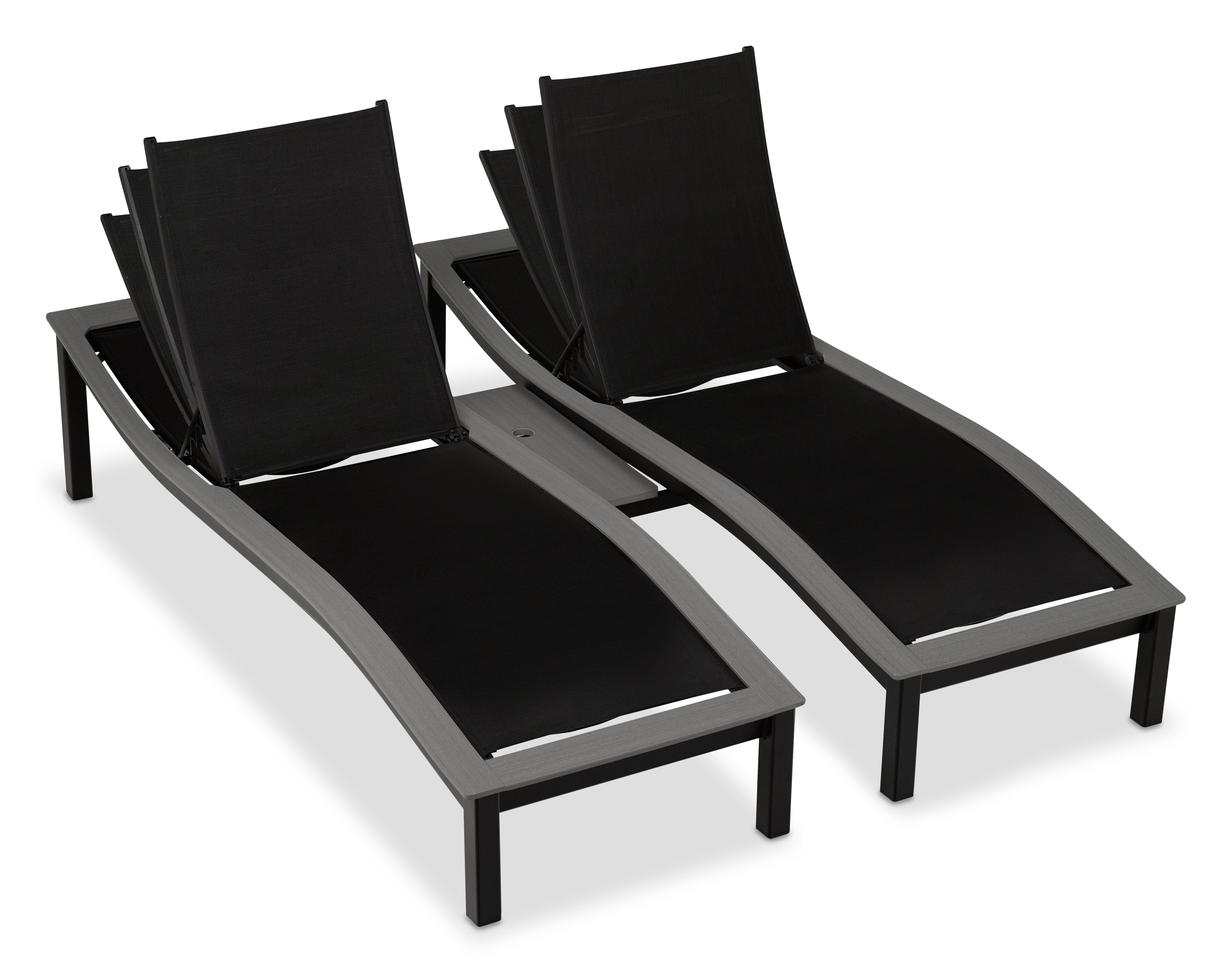 -Telescope Casual-Bazza Sling Add-on Chaise Table w/ Umbrella Hole-Pangaea Patio