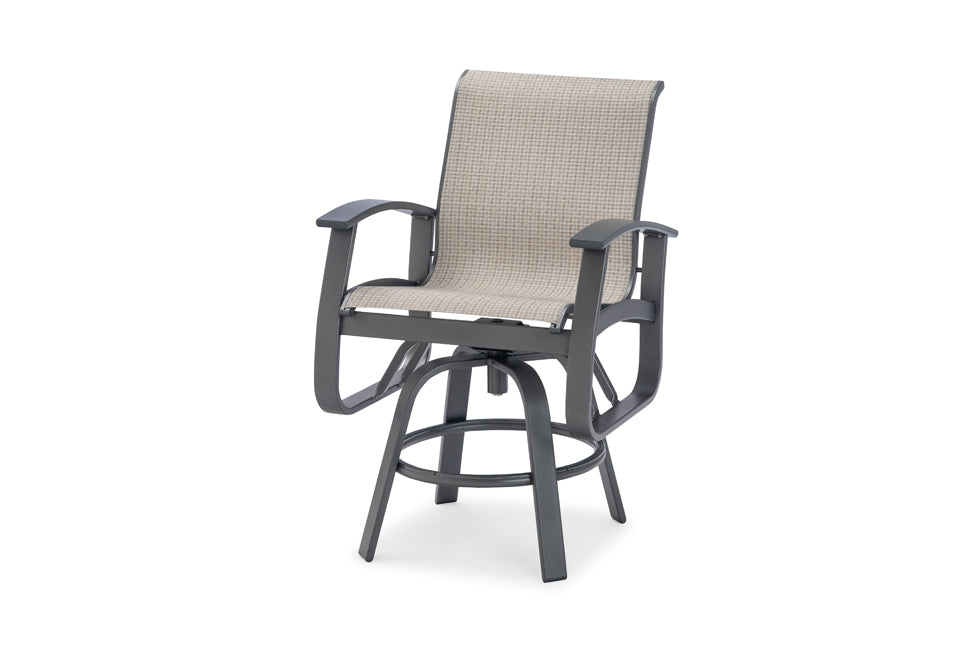 -Telescope Casual-Belle Isle Sling Bar Swivel Chair-Pangaea Patio