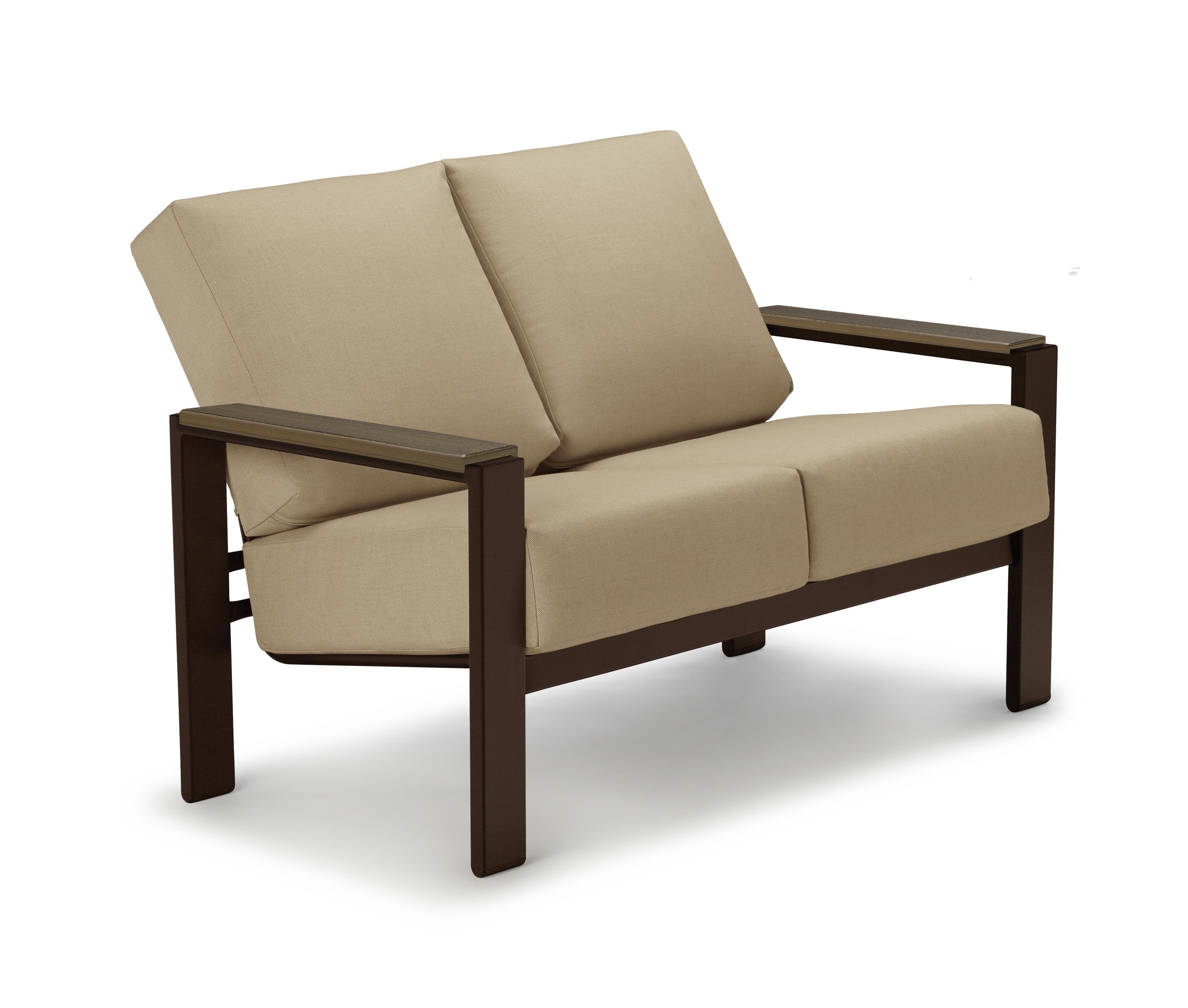 -Telescope Casual-Larssen Cushion Loveseat w/ Arm Accents-Pangaea Patio