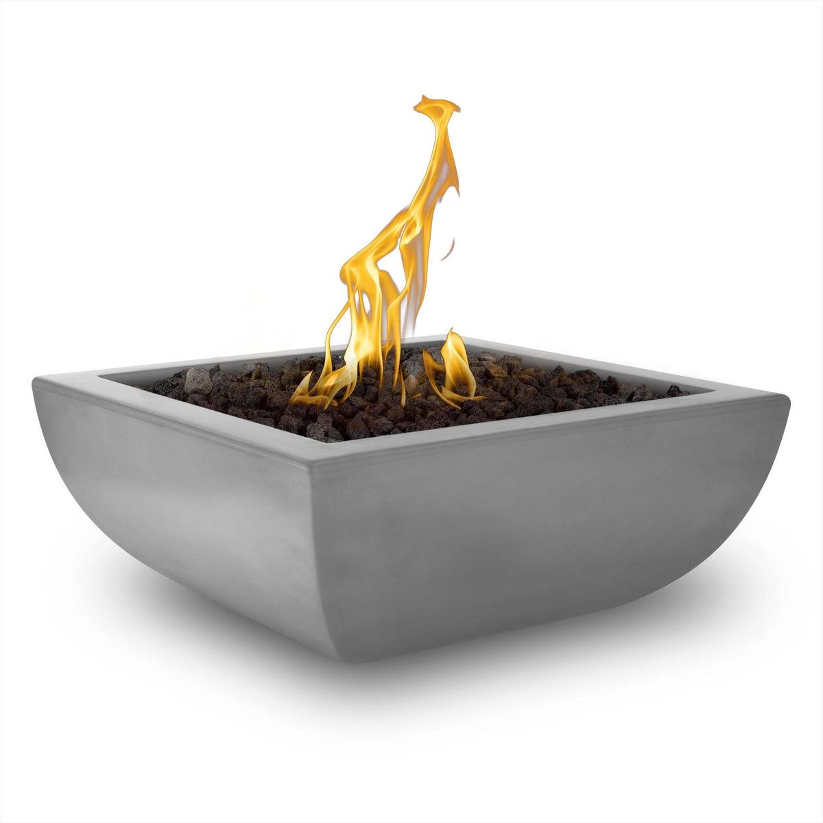 The Outdoor Plus Avalon GFRC fire bowl in Natural Gray