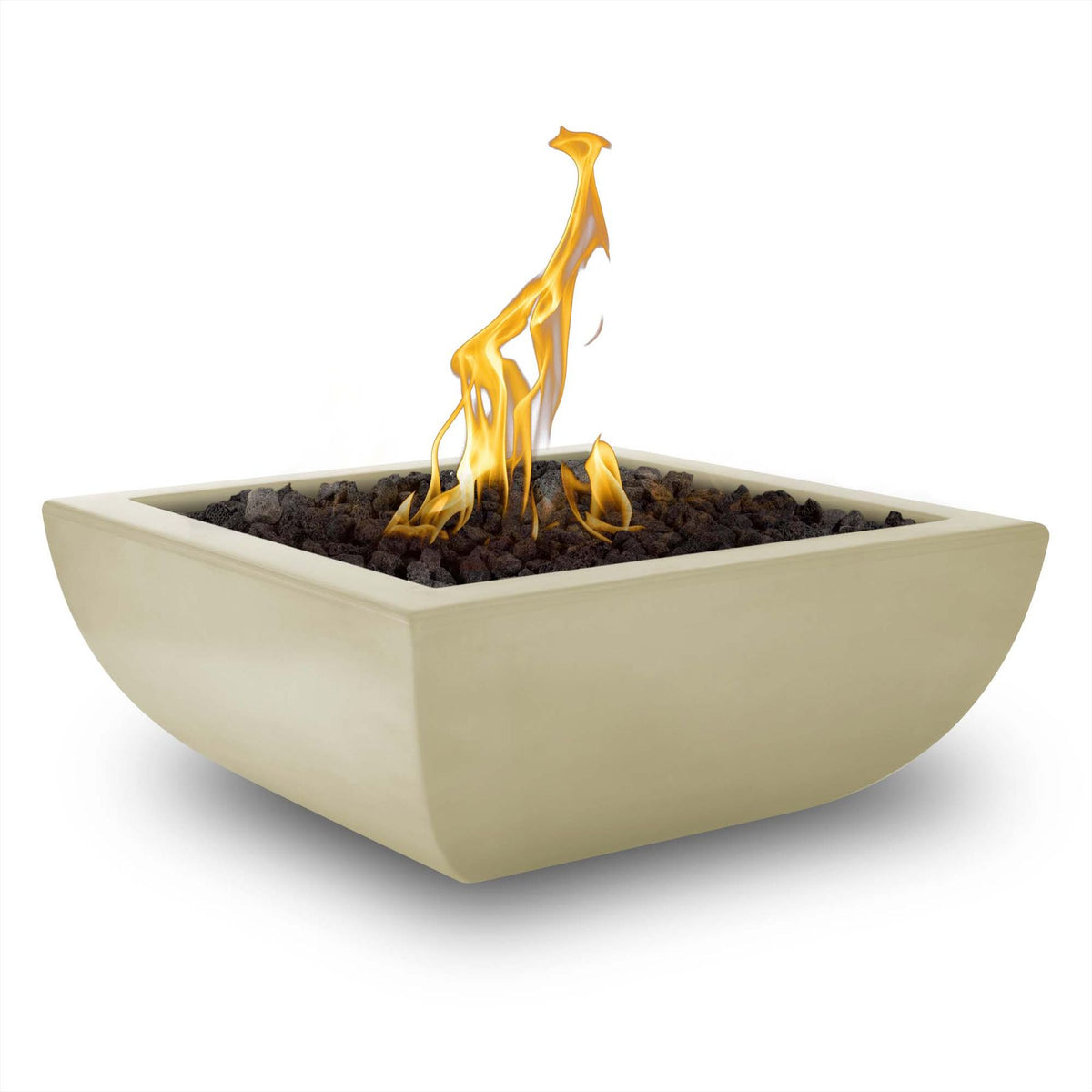 The Outdoor Plus Avalon GFRC fire bowl in Vanilla