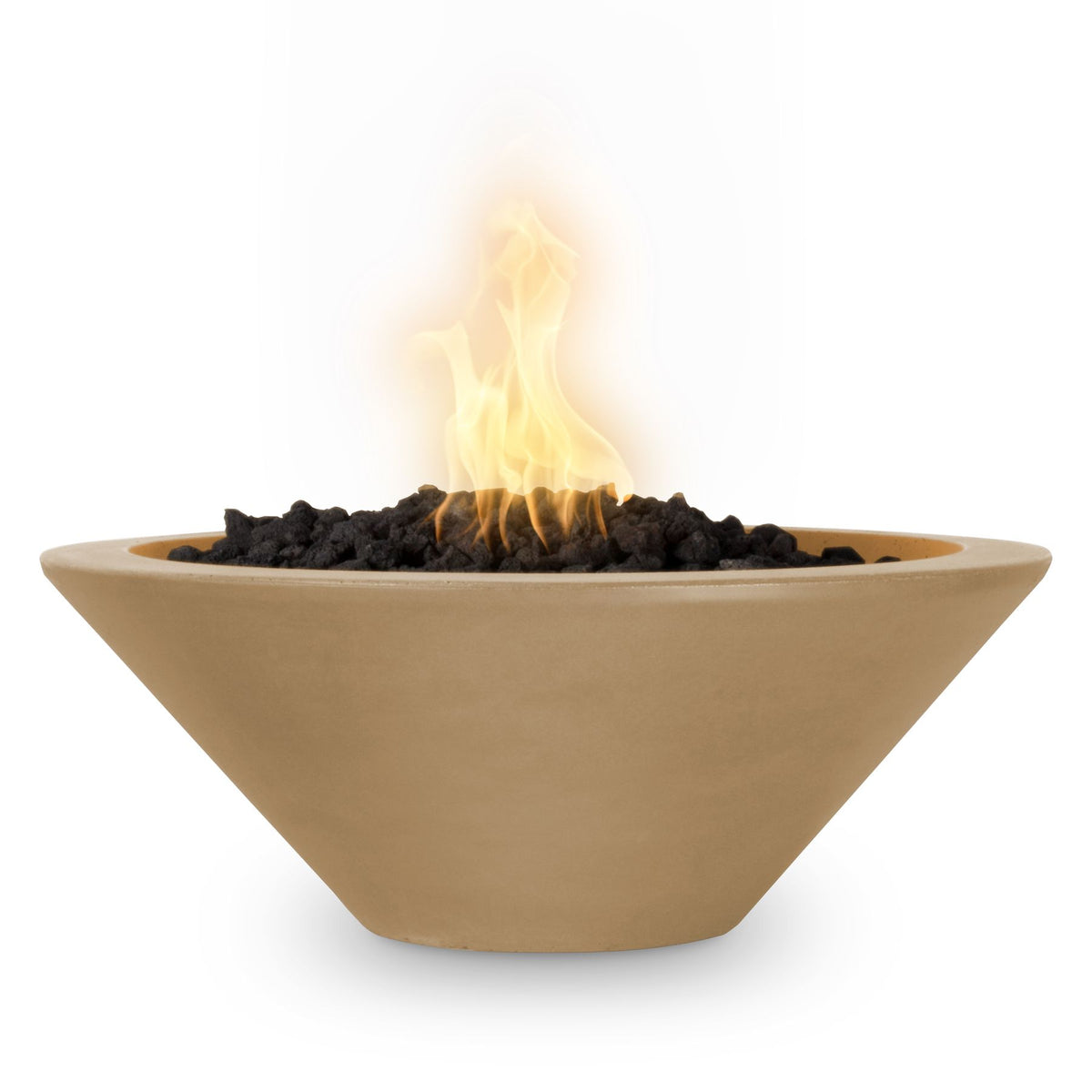 The Outdoor Plus Cazo GFRC fire bowl in Brown