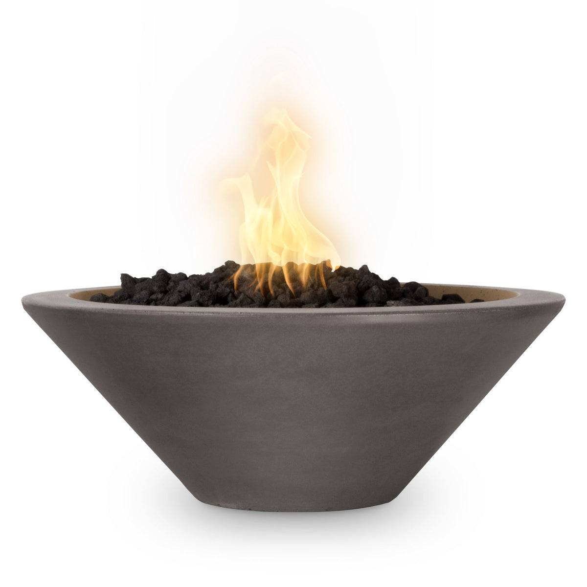 The Outdoor Plus Cazo GFRC fire bowl in Chestnut
