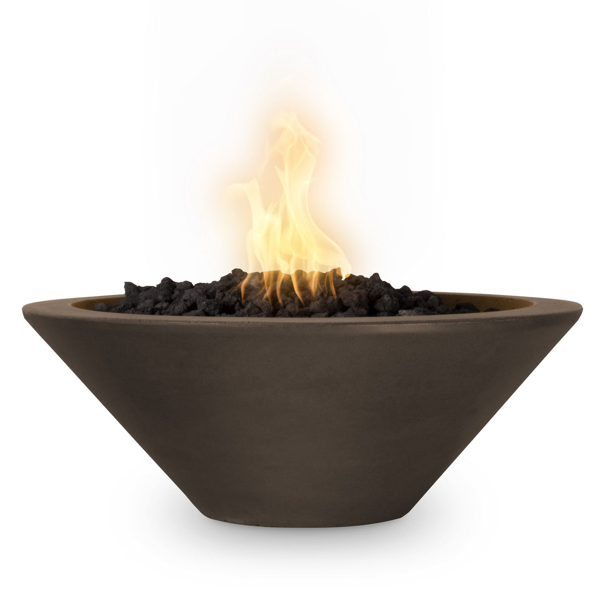 The Outdoor Plus Cazo GFRC fire bowl in Chocolate