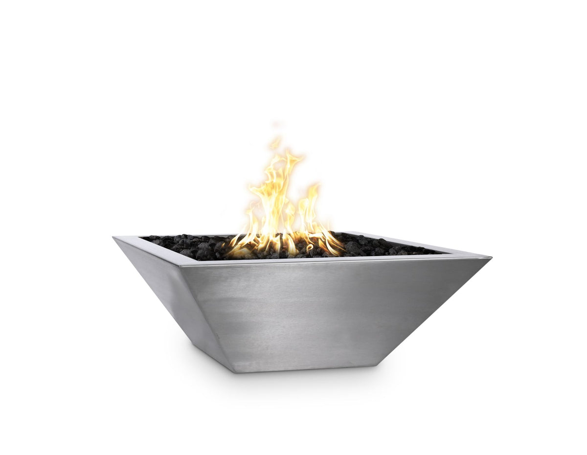 The Outdoor Plus Maya stainless steel fire bowl