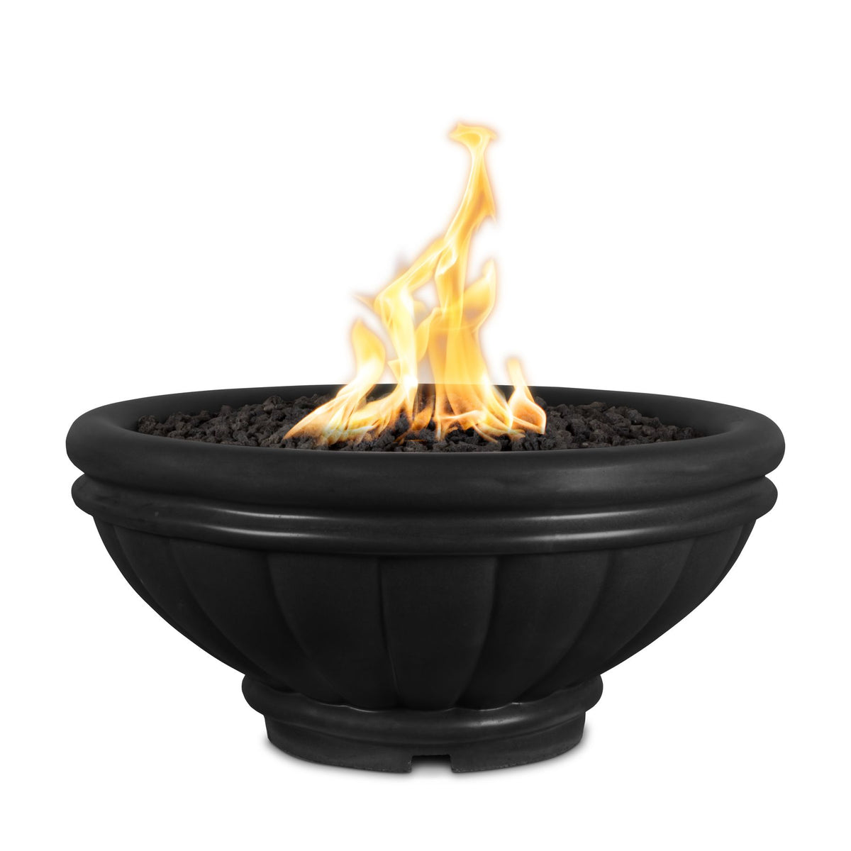 The Outdoor Plus Roma GFRC fire bowl in Black