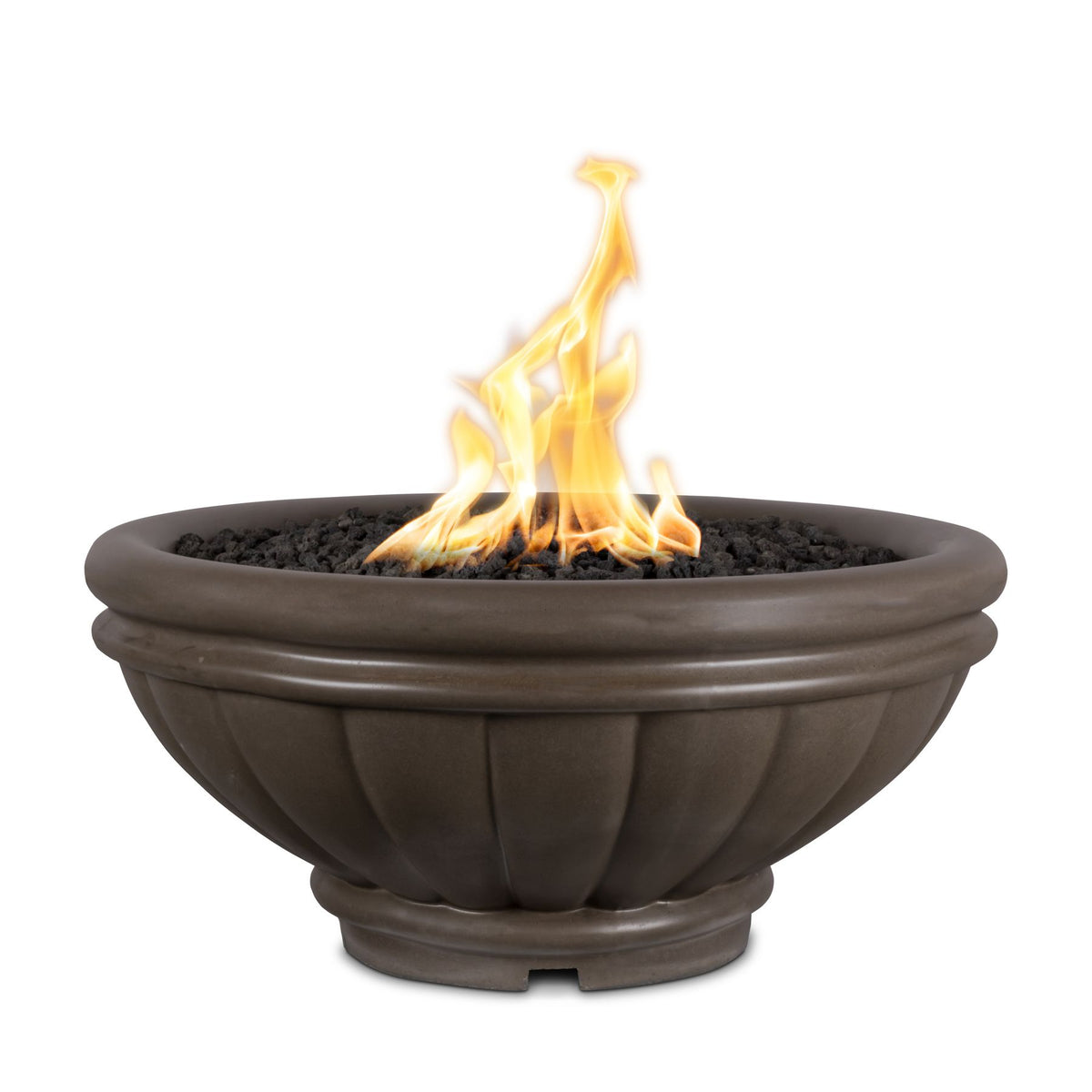 The Outdoor Plus Roma GFRC fire bowl in Chocolate