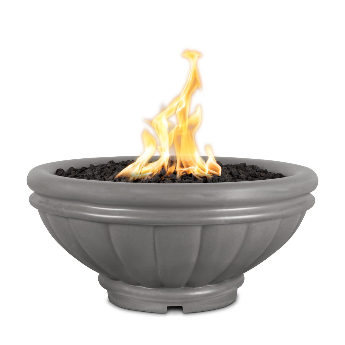 The Outdoor Plus Roma GFRC fire bowl in Natural Gray