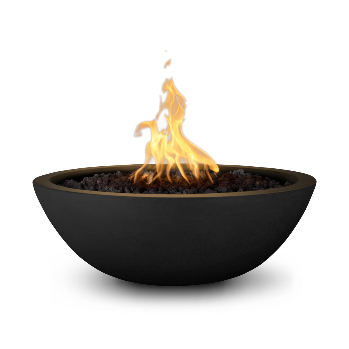 The Outdoor Plus Sedona GFRC fire bowl in Black