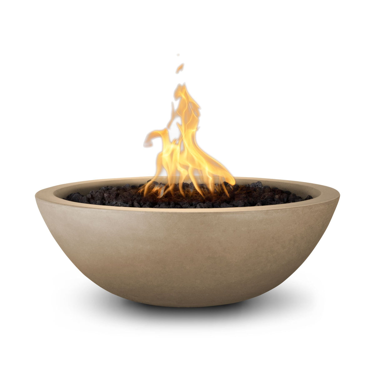 The Outdoor Plus Sedona GFRC fire bowl in Brown
